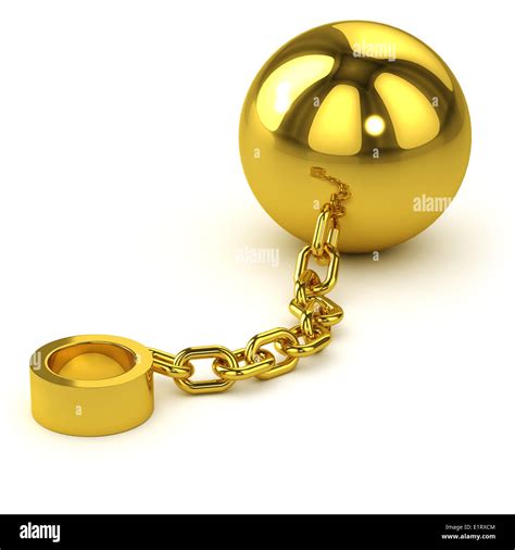 3d Gold Ball And Chain Stock Photo Alamy