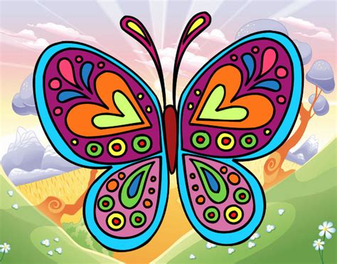Dibujo de Mandala mariposa pintado por en Dibujos net el día 23 02 16 a