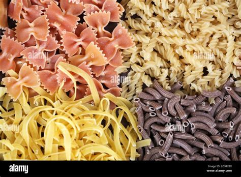Different Types Of Pasta Close Up Stock Photo Alamy