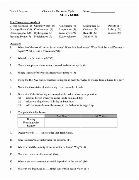 Each worksheet includes the answer key and has been used in my own classroom. Water Cycle Worksheet Answer Key Inspirational 12 Best Of ...