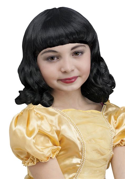 Childs Pretty Princess Black Snow White Wig Candy Apple