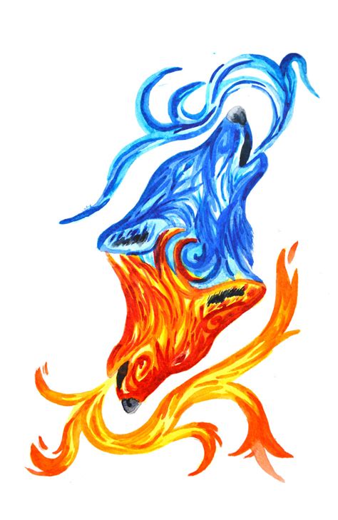 Fire And Water Wolves By Roisinart On Deviantart