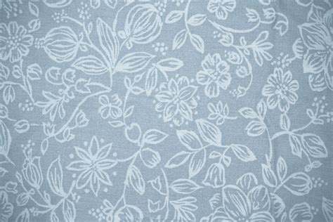 Blue Gray Fabric With Floral Pattern Texture Picture Free Photograph