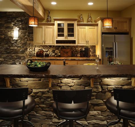 Lovely Kitchen Design Ideas With Stone Walls