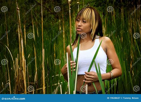 Female In The Field Of Tall Grass Stock Image Image Of Gorgeous Beautiful 19638637