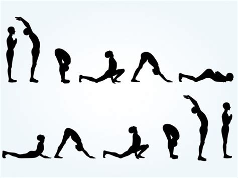 Yoga Pose Silhouettes Vector Free Download