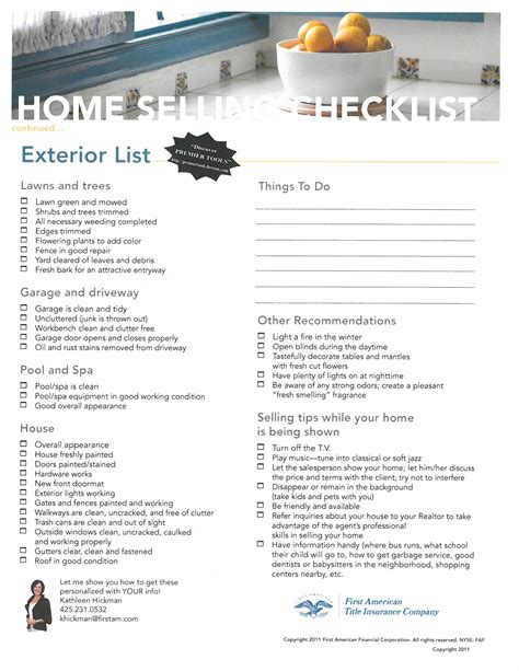 Free Home Selling Checklist For Snohomish County Homeowners
