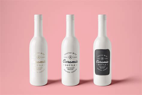 Ceramic Bottles Psd Mockup Graphicburger