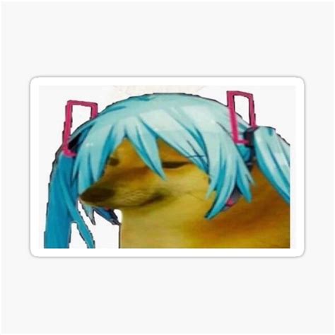 Cheems Hatsune Miku Sticker For Sale By Coolcat233832 Redbubble