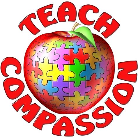 Teach Compassion Autism Awareness Puzzle Apple By Bmgdesigns Redbubble