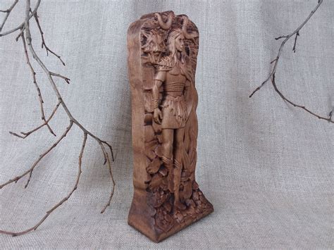 Wooden Statuette Of Loki The Norse God купить на Ярмарке Мастеров