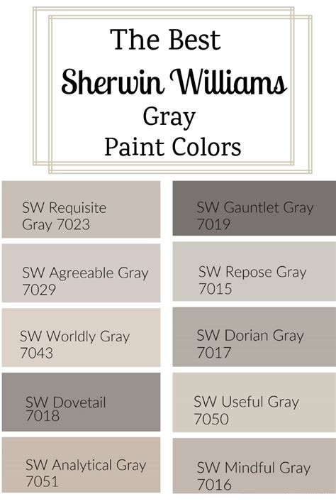 The Best Sherwin Williams Gray Paint Colors Grey Paint Colors