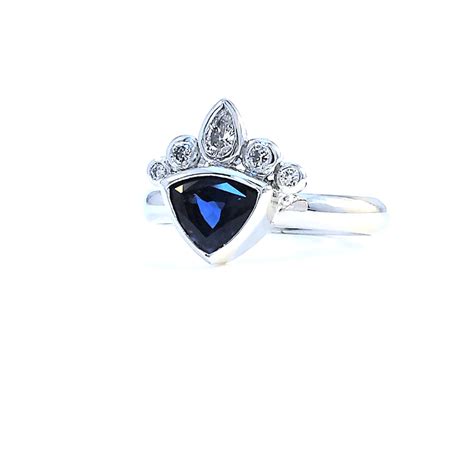 Blue Sapphire Crown Ring