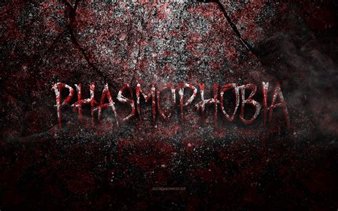 Download Wallpapers Phasmophobia Logo Grunge Art Phasmophobia Stone