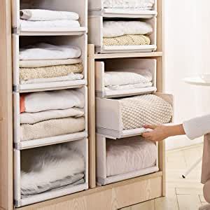 Poehxtyy 1 stuck schubladenteiler organizer einstellbare erweiterbar. Mdurian Stapelbare Regal Kleiderschrank Organizer ...