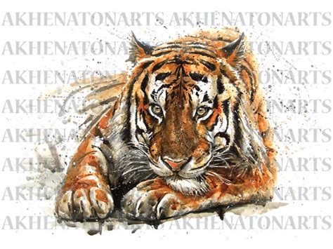 Tiger Png Watercolor Tiger Tiger Sublimation Design Etsy