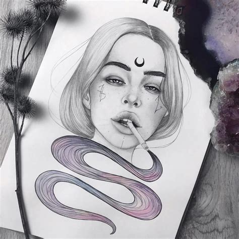 This Magical Drawing By Vemodesgn Art Inspo Female Sketch Magical