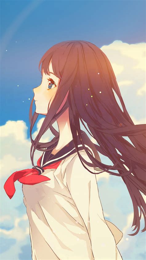 Cute Girl Illustration Anime Sky Flare Android Wallpaper Cute Anime