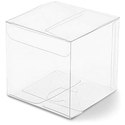 50 Pack Clear Favor Treat Boxes 3x3x3 In Transparent Plastic Cube For