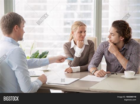 Probank austin is a bank consulting firm offering training and seminars in texas. Bank Consultant Trying Image & Photo (Free Trial) | Bigstock