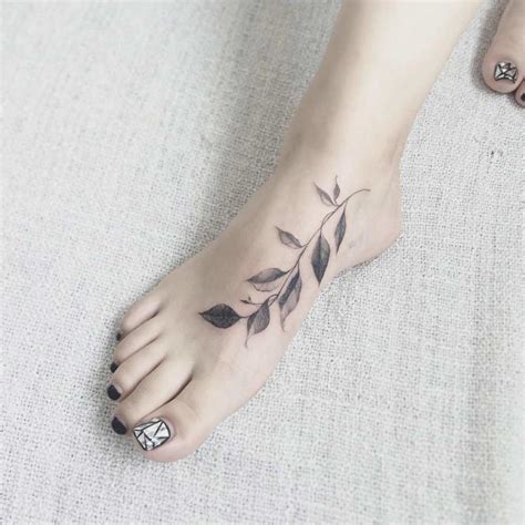 Leaves By Flower Tattoos For Women Flowers Foot Tattoos For Women Tattoos For Women