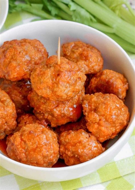 Reviewed by millions of home cooks. Buffalo Chicken Meatballs {You choose how spicy!} | Lil' Luna