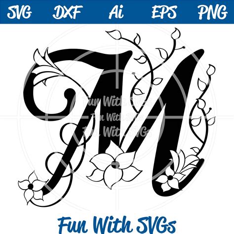 Download Letter M Monogram Samantha Font SVG ~ Fun With SVGs