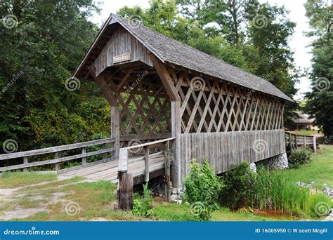 Wooden Covered Bridge Stock Photo Image 16005950