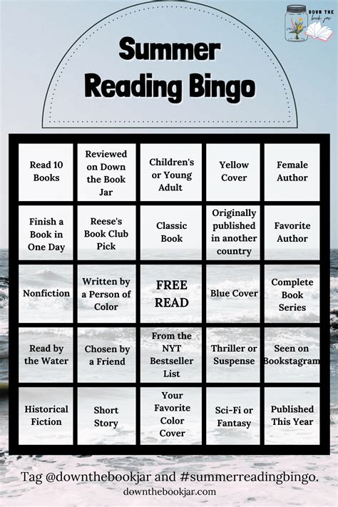 Summer Reading Bingo For Adults Down The Book Jar