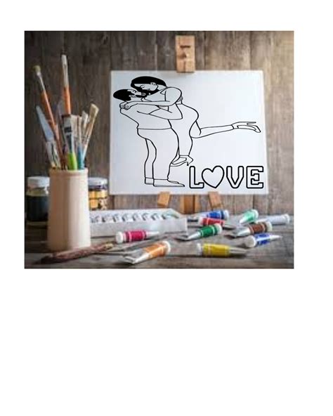 Black Love Pre Drawn Canvas For Painting Adult Painting Sip Etsy
