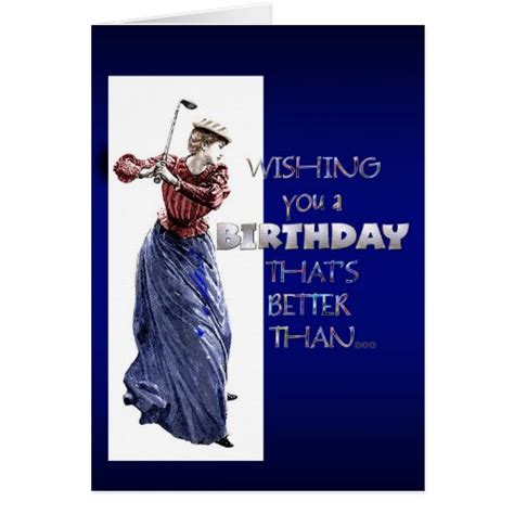 Lady Golfer Birthday Greeting Card Zazzle