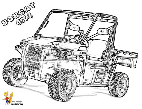 Print Out This Macho Construction Coloring Pages Of Tractors! BOBCAT