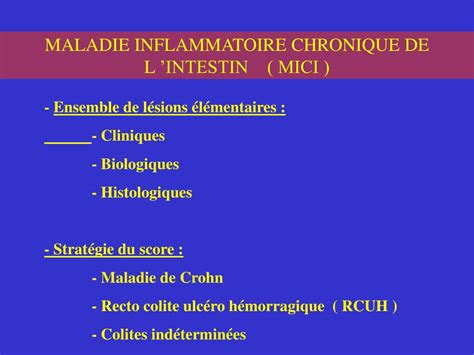 Ppt Maladies Inflammatoires Chroniques De L Intestin Powerpoint