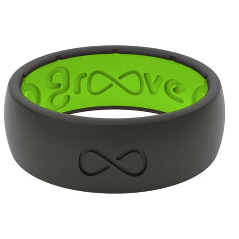 Our Original Solid Midnight Black And Green Silicone Groove Ring