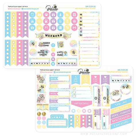 Winnie Friends Functional Planner Sticker Kit Cute
