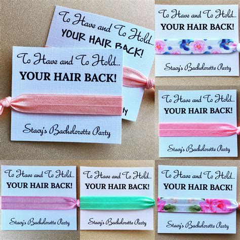 To Have And To Hold Your Hair Back Hair Tie Favors Bachelorette Party Bridesmaid Hair Tie Fav