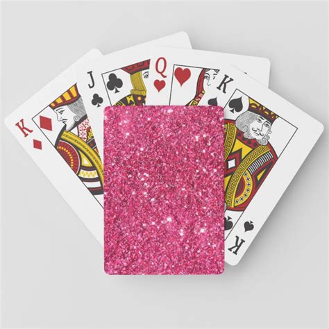 Glamour Hot Pink Glitter Playing Cards Au