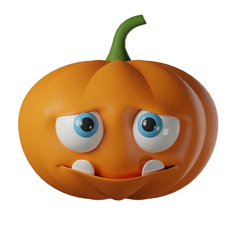 3d Realistic Halloween Cute Pumpkin Isolated On Transparent Background