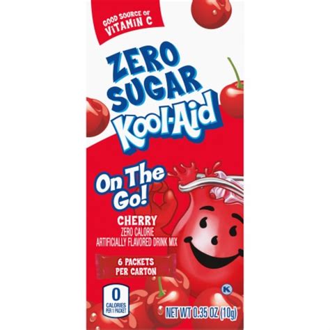 Kool Aid On The Go Zero Sugar Cherry Powdered Drink Mix 6 Ct 037 Oz