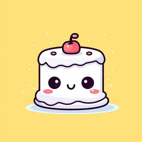 Premium Vector Cute Kawaii Cake Chibi Mascot Vector Cartoon Style