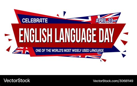 English Language Day Banner Design Royalty Free Vector Image