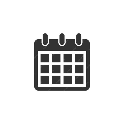 Premium Vector Calendar Icon In Flat Style Agenda Vector Illustration