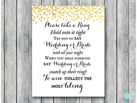 Gold Don T Say Bride Game Magical Printable
