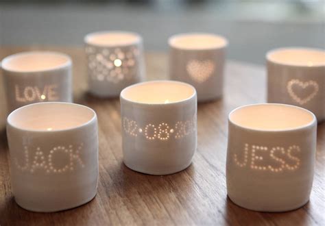 Personalised Porcelain Tea Light Candle Holder By Luna ...