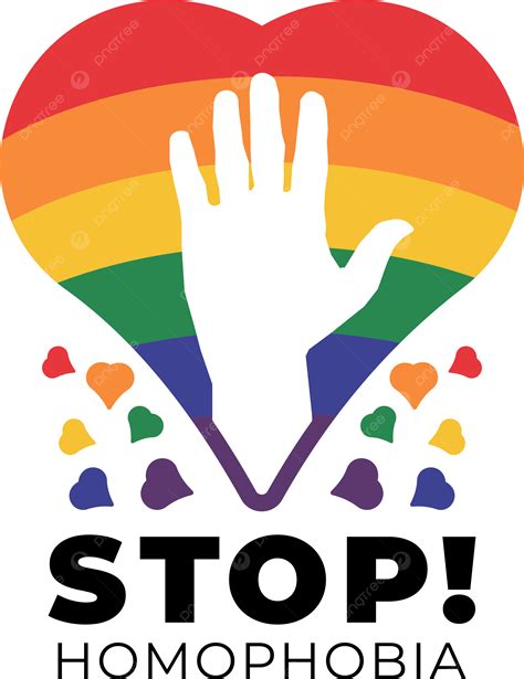 รูปหยุดรักร่วมเพศ Png ด้วยมือหัวใจสีรุ้ง Png หยุด Homophobia หยุด