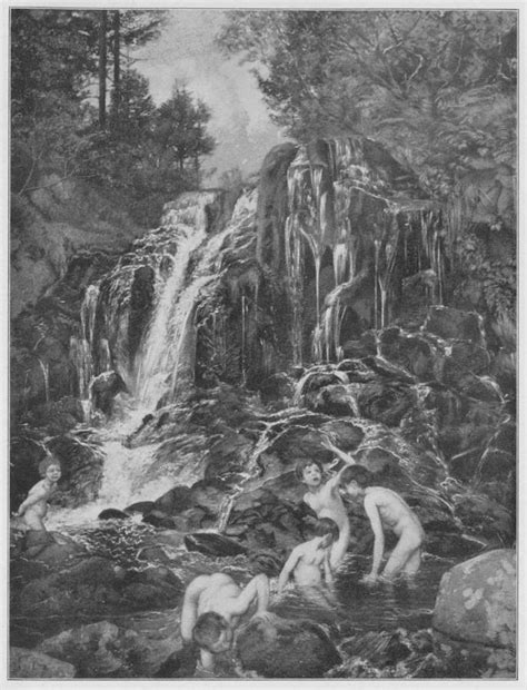 Wasserfall Mit Badenden Knaben Painting By Hans Thoma Fine Art America