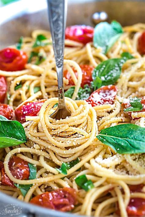 Cherry Tomato Basil Spinach And Parmesan Pasta