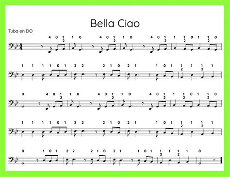 Bella Ciao Play Along Y Partituras Para Tuba Viento Metal
