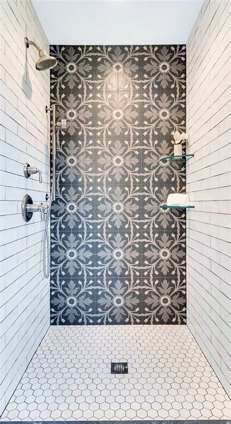 Bathroom Shower Tile Ideas Black And White