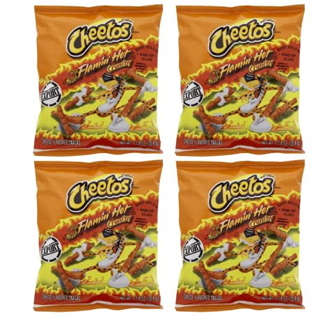 Buy Cheetos Crunchy Flamin Hot Cheese Flavoured Snacks 354g Pack Of 4 Online At Desertcartjapan